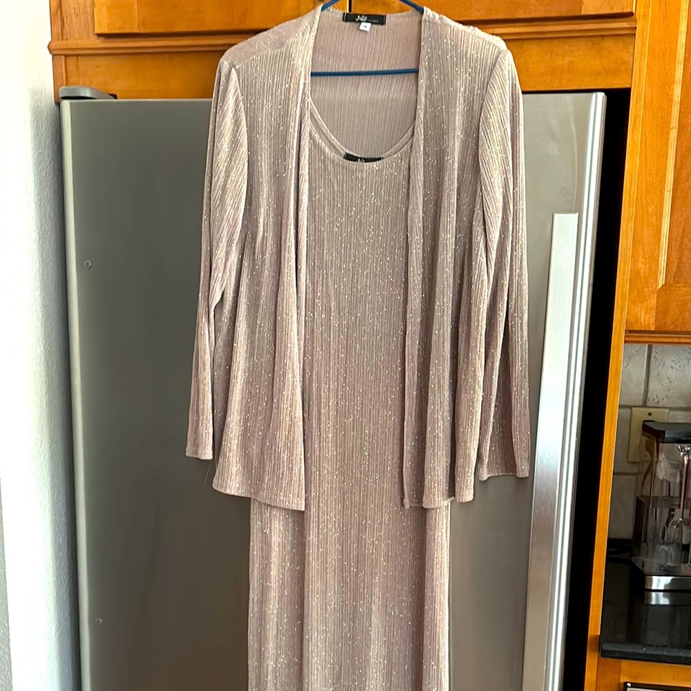 Classy Elegant Metallic Dress with Jacket
